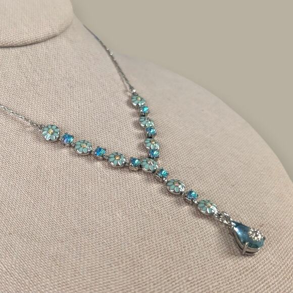 Y2K Avon NEW Crystalline Y-Drop Necklace & Earrings Set ~ Aurora Borealis - Picture 3 of 8